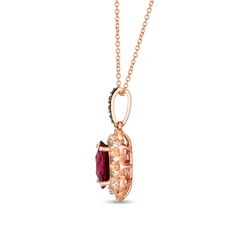 Le Vian Natural Rhodolite Garnet Necklace 1/5 ct tw Diamonds 14K Strawberry Gold