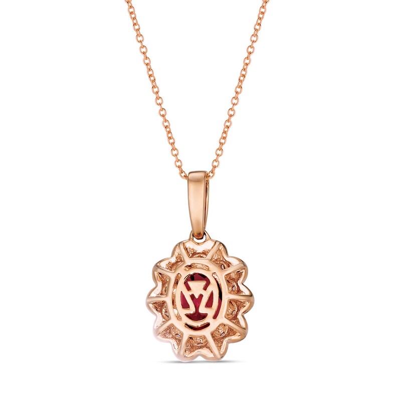 Main Image 3 of Le Vian Natural Rhodolite Garnet Necklace 1/5 ct tw Diamonds 14K Strawberry Gold