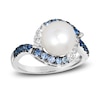 Thumbnail Image 1 of Le Vian Natural Sapphire & Freshwater Cultured Pearl Ring 14K Vanilla Gold