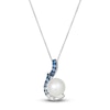 Thumbnail Image 1 of Le Vian Natural Sapphire & Freshwater Cultured Pearl Pendant Necklace 14K Vanilla Gold