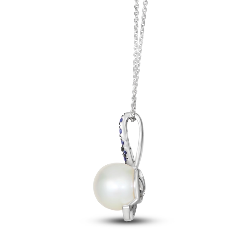 Le Vian Natural Sapphire & Freshwater Cultured Pearl Pendant Necklace 14K Vanilla Gold