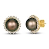 Thumbnail Image 2 of Le Vian Chocolate Cultured Pearl Earrings 7/8 ct tw Diamonds 14K Honey Gold
