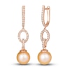 Thumbnail Image 1 of Le Vian Natural Pink Freshwater Cultured Pearl Earrings 1/2 ct tw Diamonds 14K Strawberry Gold