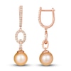 Thumbnail Image 2 of Le Vian Natural Pink Freshwater Cultured Pearl Earrings 1/2 ct tw Diamonds 14K Strawberry Gold
