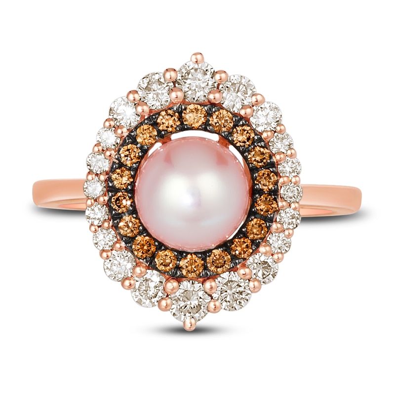 Main Image 2 of Le Vian Natural Freshwater Cultured Pearl Ring 3/4 ct tw Diamonds 14K Strawberry Gold