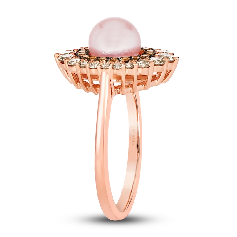 Main Image 4 of Le Vian Natural Freshwater Cultured Pearl Ring 3/4 ct tw Diamonds 14K Strawberry Gold