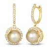 Thumbnail Image 1 of Le Vian South Sea Cultured Pearl Earrings 7/8 ct tw Diamonds 14K Honey Gold