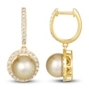 Thumbnail Image 1 of Le Vian South Sea Cultured Pearl Earrings 7/8 ct tw Diamonds 14K Honey Gold