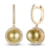 Thumbnail Image 3 of Le Vian South Sea Cultured Pearl Earrings 7/8 ct tw Diamonds 14K Honey Gold