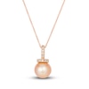 Thumbnail Image 0 of Le Vian Freshwater Cultured Pearl Necklace 1/8 ct tw Diamonds 14K Strawberry Gold