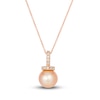 Thumbnail Image 1 of Le Vian Freshwater Cultured Pearl Necklace 1/8 ct tw Diamonds 14K Strawberry Gold