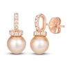 Thumbnail Image 1 of Le Vian Freshwater Cultured Pearl Earrings 1/6 ct tw Diamonds 14K Strawberry Gold