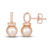 Thumbnail Image 1 of Le Vian Freshwater Cultured Pearl Earrings 1/6 ct tw Diamonds 14K Strawberry Gold