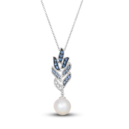 Le Vian Natural Sapphire & Freshwater Cultured Pearl Necklace 14K Vanilla Gold