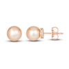 Thumbnail Image 1 of Le Vian Freshwater Cultured Pearl Earrings 1/6 ct tw Diamonds 14K Strawberry Gold