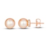 Thumbnail Image 2 of Le Vian Freshwater Cultured Pearl Earrings 1/6 ct tw Diamonds 14K Strawberry Gold