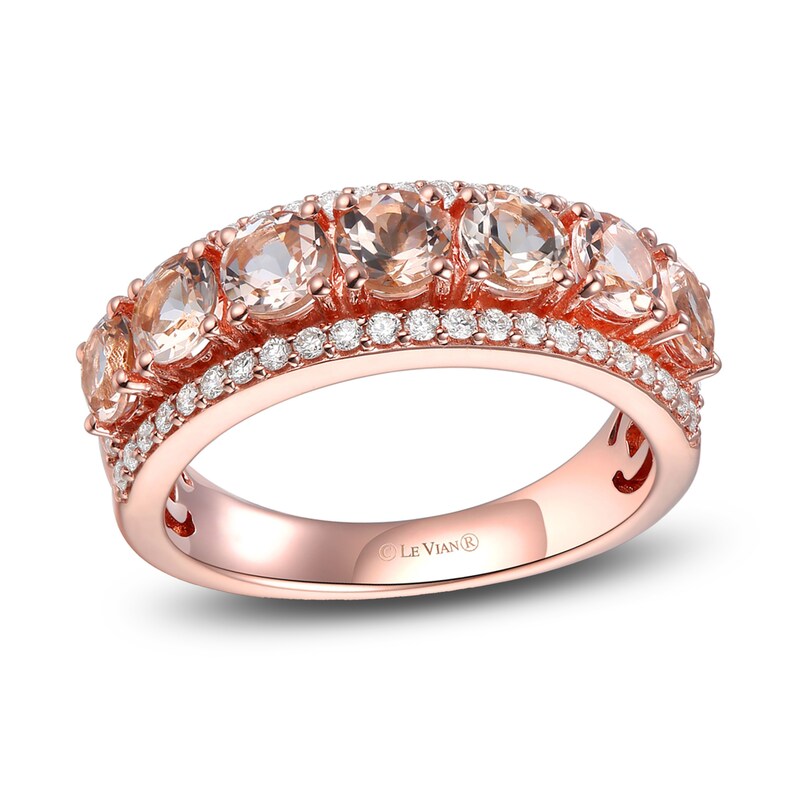 Le Vian Natural Morganite Ring 3/8 ct tw Diamonds 14K Strawberry Gold with 360
