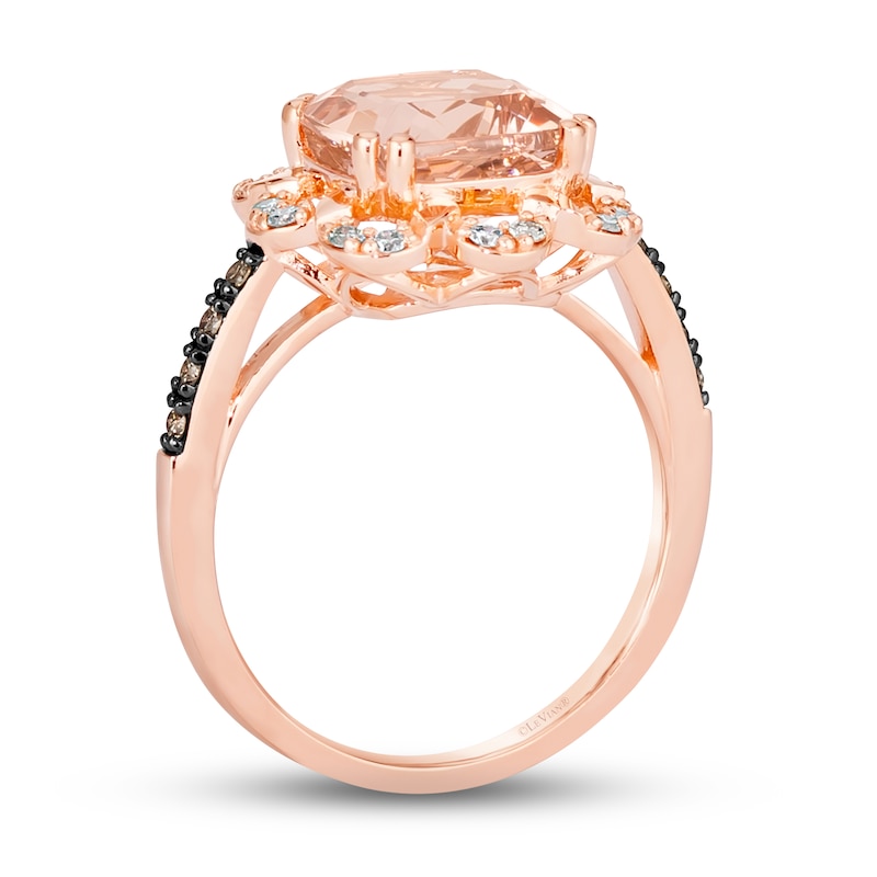 Main Image 3 of Le Vian Natural Morganite Ring 1/4 ct tw Diamonds 14K Strawberry Gold