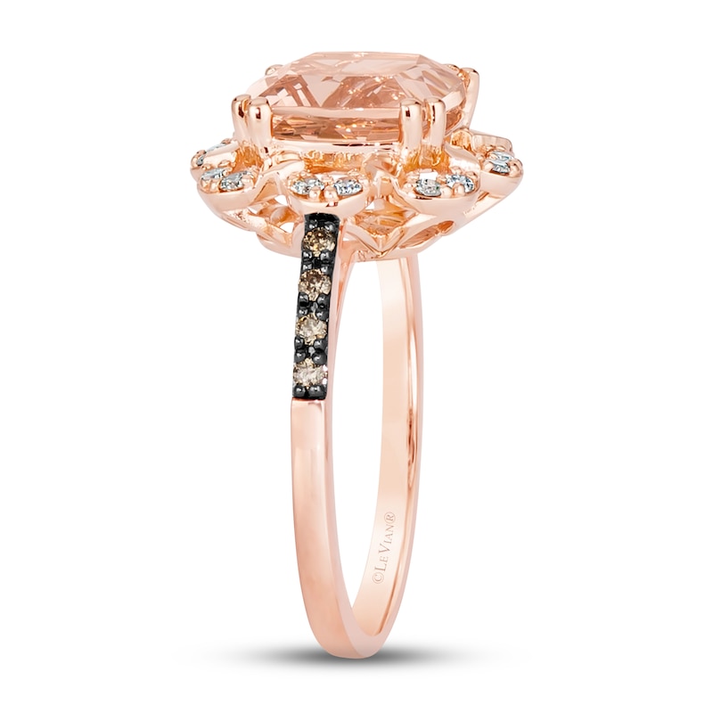 Main Image 4 of Le Vian Natural Morganite Ring 1/4 ct tw Diamonds 14K Strawberry Gold
