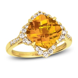 Le Vian Natural Citrine Ring 3/8 ct tw Diamonds 14K Honey Gold