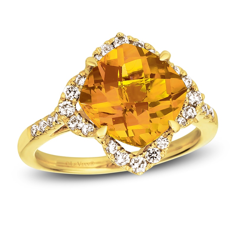 Le Vian Natural Citrine Ring 3/8 ct tw Diamonds 14K Honey Gold