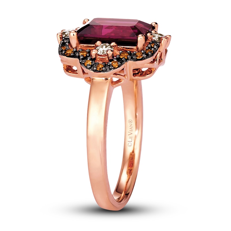 Main Image 4 of Le Vian Natural Rhodolite Garnet Ring 3/8 ct tw Diamonds 14K Strawberry Gold