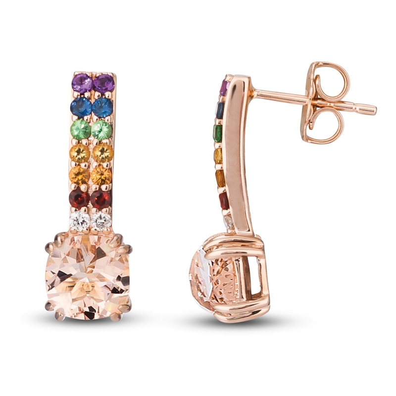 Main Image 1 of Le Vian Natural Multi Gemstone & Diamond 1/20 ct tw  Earrings 14K Strawberry Gold