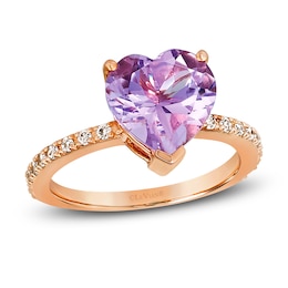 Le Vian Natural Amethyst Ring 1/5 ct tw Diamonds 14K Strawberry Gold