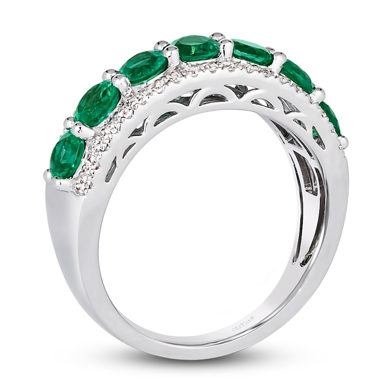 Main Image 3 of Le Vian Natural Emerald Ring 1/3 ct tw Diamonds Platinum