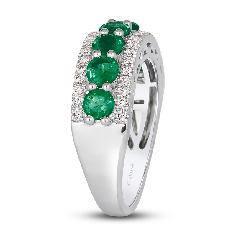 Main Image 4 of Le Vian Natural Emerald Ring 1/3 ct tw Diamonds Platinum