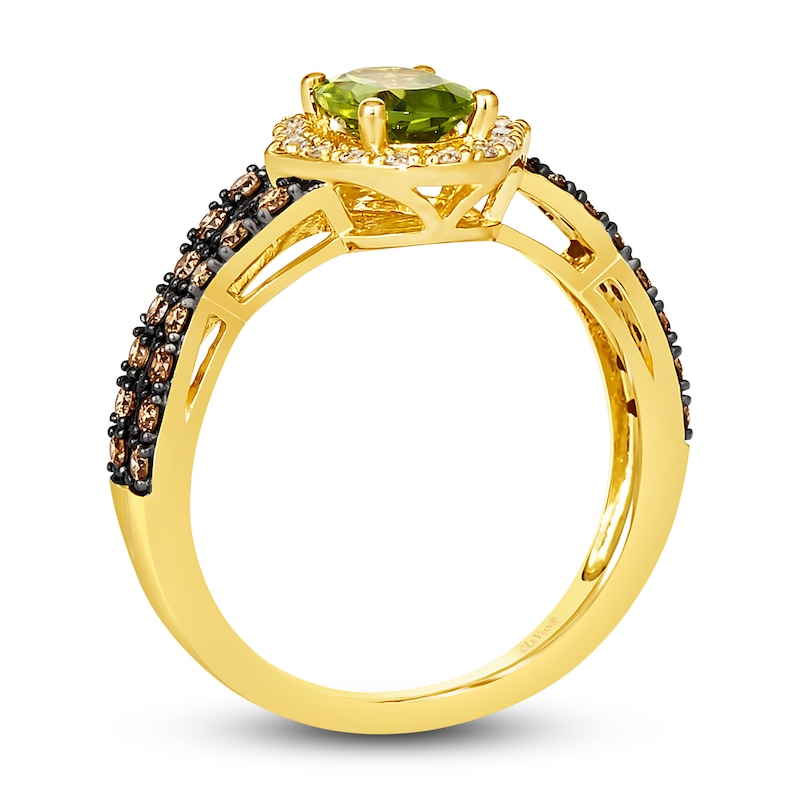 Main Image 2 of Le Vian Natural Peridot Ring 1/3 ct tw Diamonds 14K Honey Gold