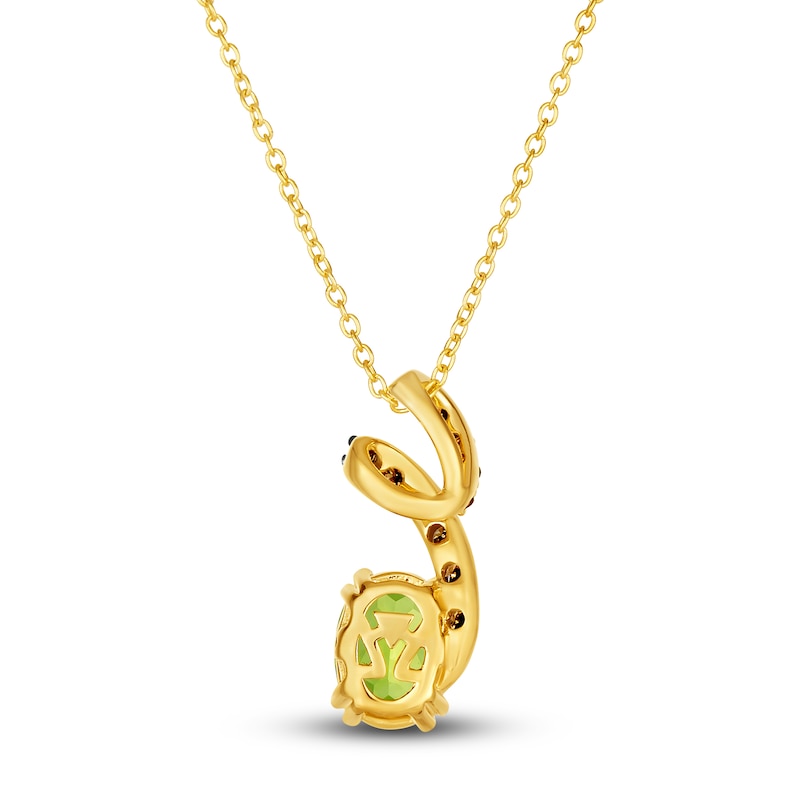 Main Image 3 of Le Vian Natural Peridot Pendant Necklace 1/6 ct tw Diamonds 14K Honey Gold
