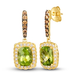 Le Vian Natural Peridot Earrings 1/2 ct tw Diamonds 14K Honey Gold