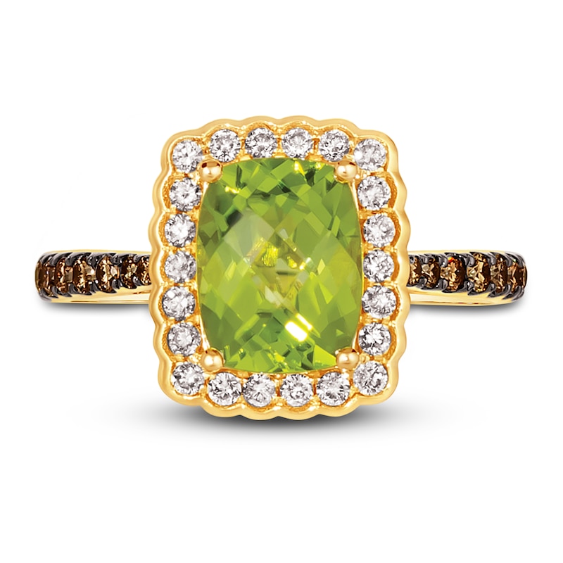 Main Image 2 of Le Vian Natural Peridot Ring 1/2 ct tw Diamonds 14K Honey Gold