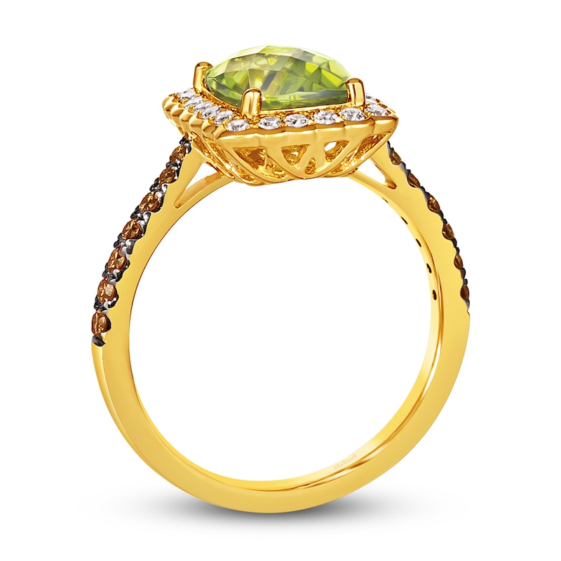Main Image 3 of Le Vian Natural Peridot Ring 1/2 ct tw Diamonds 14K Honey Gold