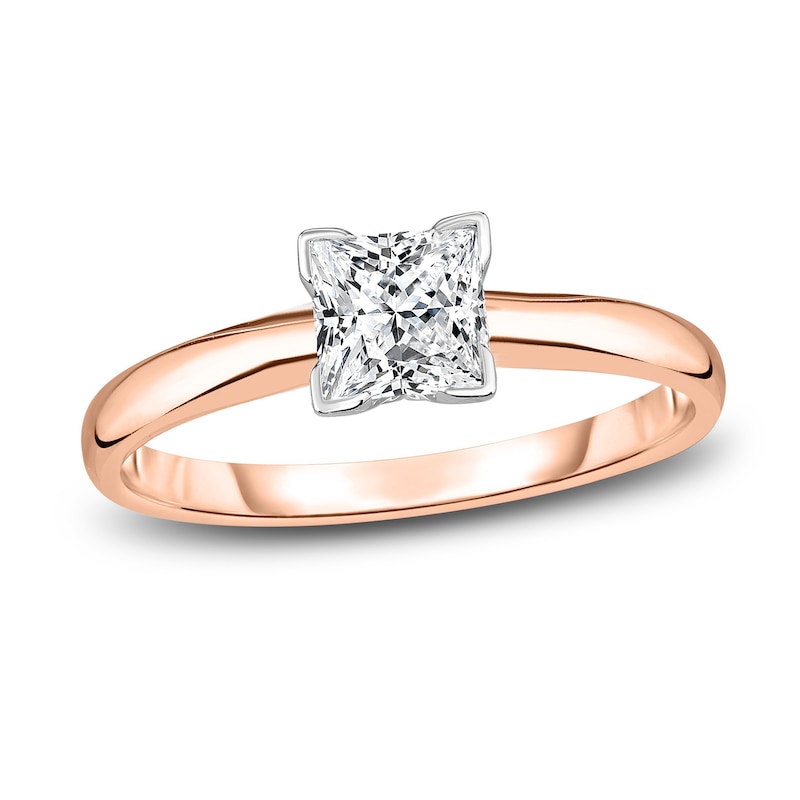 Main Image 1 of Diamond Solitaire Engagement Ring 3/8 ct tw Princess 14K Rose Gold (I2/I)