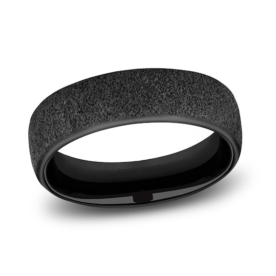 Jared The Galleria Of Jewelry Textured Wedding Band Black Titanium 6.5mm