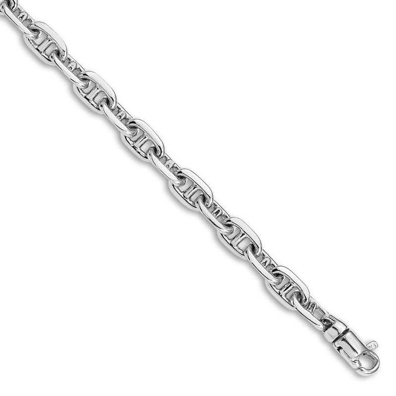 Men's Mariner Link Bracelet 14K White Gold 5.1mm 8.5"
