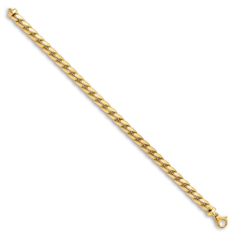Main Image 1 of Men's Polished Link Bracelet 14K Yellow Gold