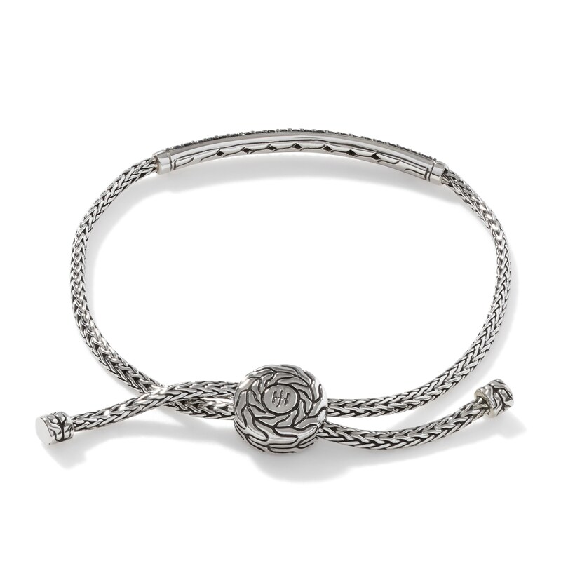 John Hardy Classic Chain Natural Black Spinel & Natural Black Sapphire Bolo Bracelet Sterling Silver