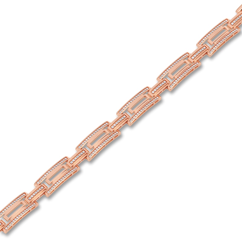 Main Image 2 of Men's Diamond Bracelet 1 ct tw Round 14K Rose Gold 8.5"