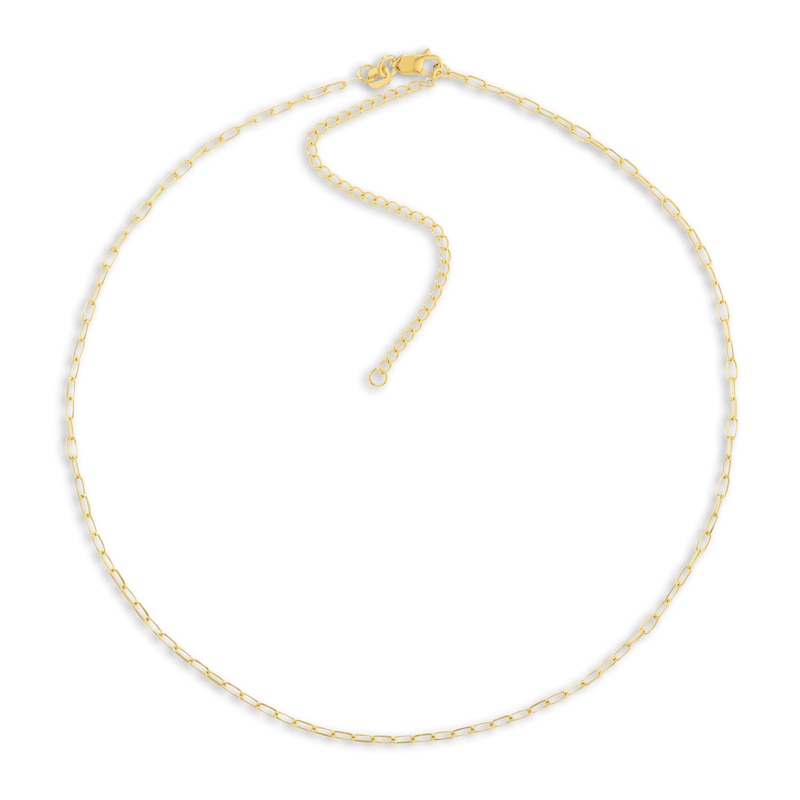 Main Image 1 of Diamond-Cut Forzatina Chain Choker 14K Yellow Gold 13" Adj. 1.7mm