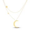 Thumbnail Image 1 of Moon & Stars Necklace 14K Yellow Gold 16"