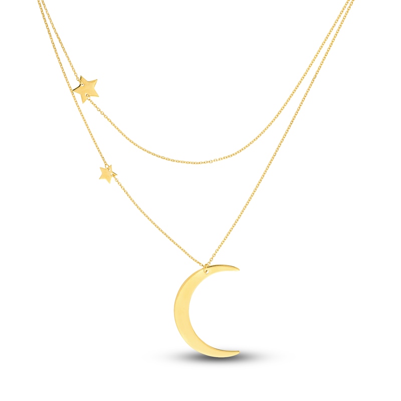 14k Yellow Gold Moon & Stars Pendant 14k Yellow Gold Moon & Stars Pendant
