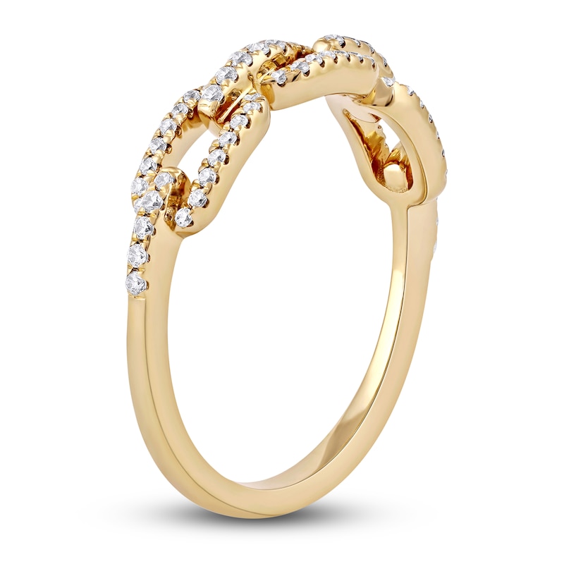 Diamond Oval Link Ring 1/4 ct tw Round 14K Yellow Gold