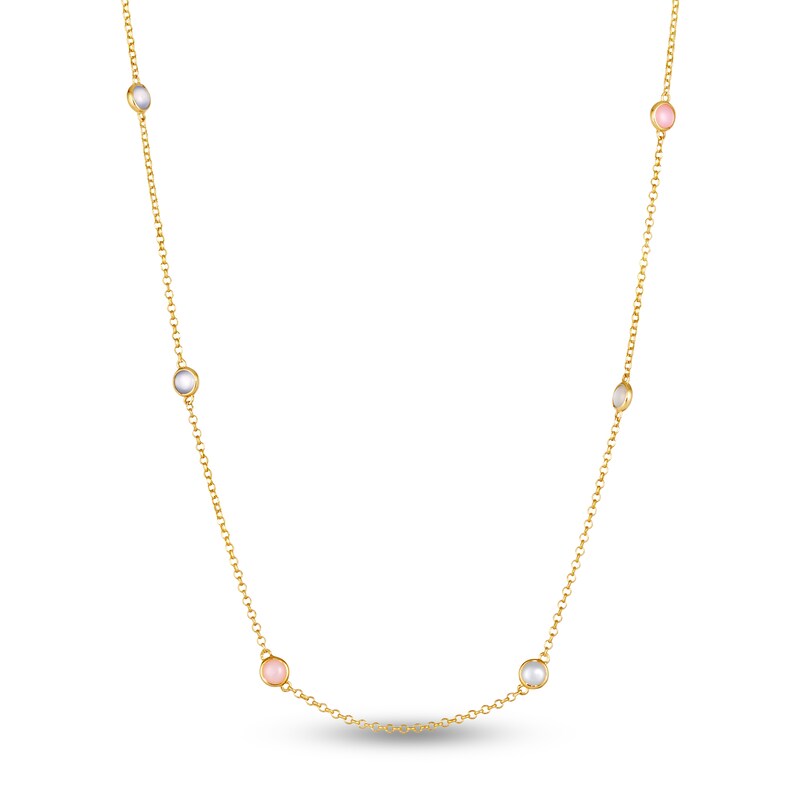 Main Image 1 of Le Vian Natural Opal, Chalcedony & Moonstone Necklace 14K Honey Gold