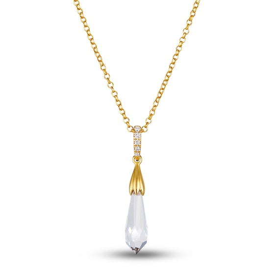Le Vian Natural Quartz Drop Pendant Necklace Diamond Accents 14K Honey