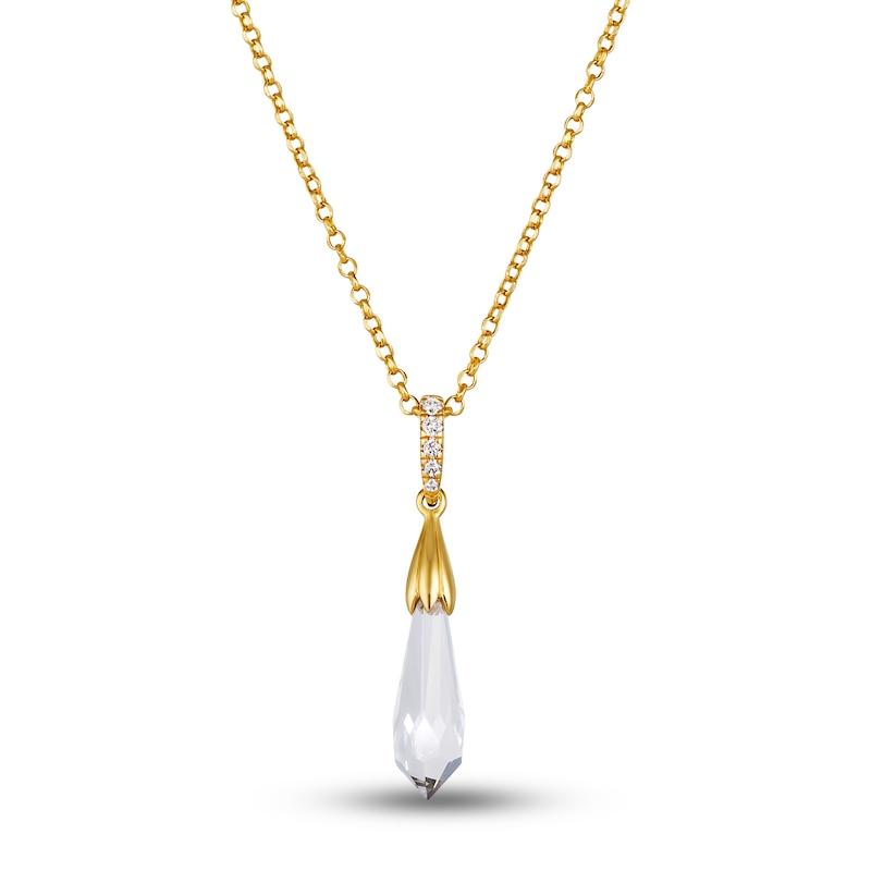 Le Vian Natural Quartz Drop Pendant Necklace Diamond Accents 14K Honey Gold