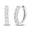 Hearts Desire Diamond Hoop Earrings 2 ct tw Round 18K White Gold