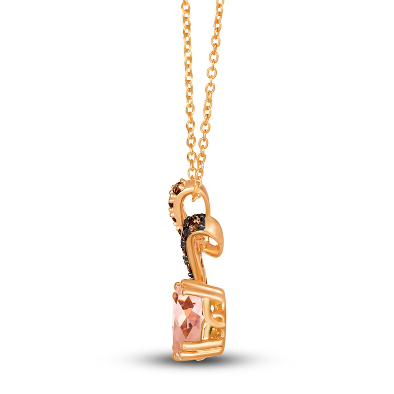 Main Image 2 of Le Vian Natural Morganite Necklace 1/6 ct tw Diamonds 14K Strawberry Gold